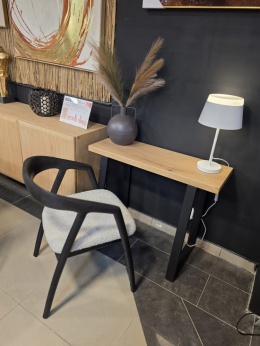 Konsola NORDIC LOFT 96 cm – lity dąb klasyczny, stal