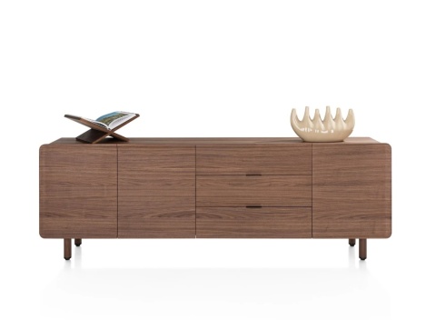 [K] Komoda BRIANZA 235 cm – fornir orzechowy, soft-close, design premium