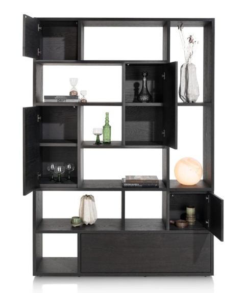 [R] Regał/ parawan LUGANA – Onyx, Fornir Dębowy, 216 cm | Xooon