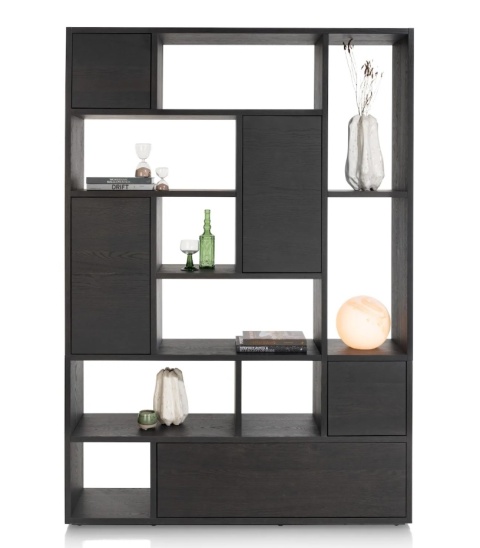 [R] Regał/ parawan LUGANA – Onyx, Fornir Dębowy, 216 cm | Xooon