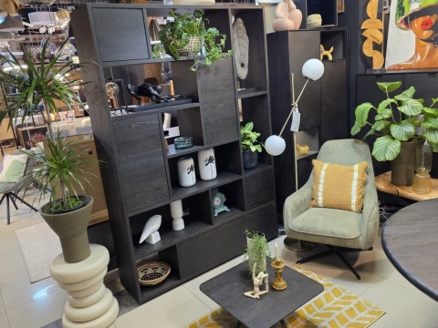 [R] Regał/ parawan LUGANA – Onyx, Fornir Dębowy, 216 cm | Xooon