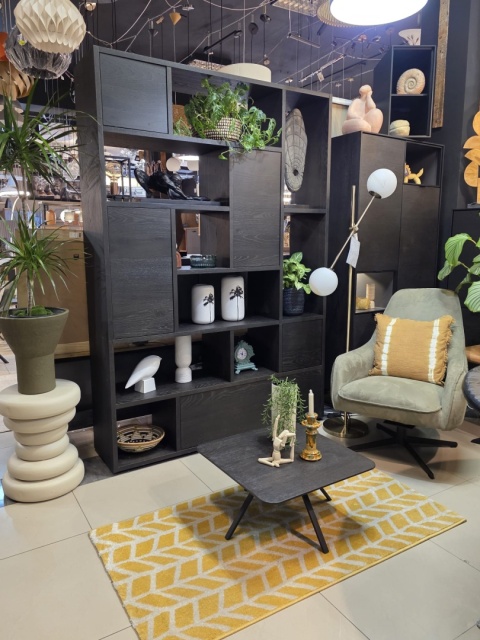 [R] Regał/ parawan LUGANA – Onyx, Fornir Dębowy, 216 cm | Xooon