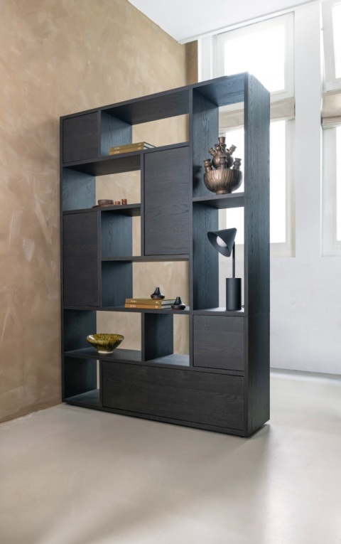 [R] Regał/ parawan LUGANA – Onyx, Fornir Dębowy, 216 cm | Xooon