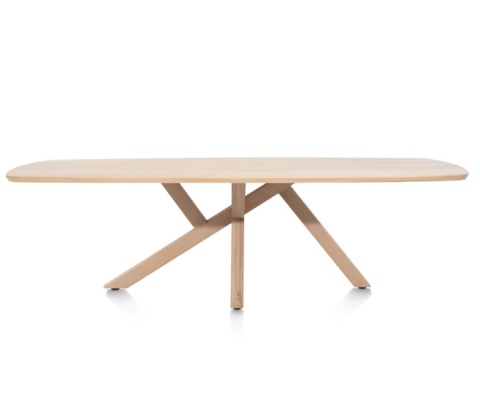 (K, od ręki) Stół Hybryda ARVADA & SHIMLA 220 x 110 cm – lity dąb, owalny blat, skandynawski design