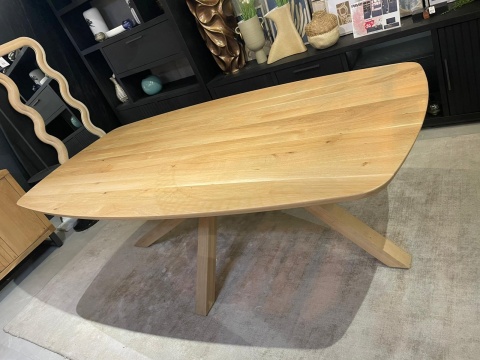 (K, od ręki) Stół Hybryda ARVADA & SHIMLA 220 x 110 cm – lity dąb, owalny blat, skandynawski design