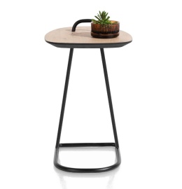 Ekskluzywny Stolik pod Laptopa MASURA – XOOON | Blat HPL (Primo Laminato), Czarny Metalowy Stelaż, kolor blaru NATURAL