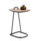 Ekskluzywny Stolik pod Laptopa MASURA – XOOON | Blat HPL (Primo Laminato), Czarny Metalowy Stelaż, kolor blaru NATURAL