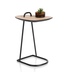 Ekskluzywny Stolik pod Laptopa MASURA – XOOON | Blat HPL (Primo Laminato), Czarny Metalowy Stelaż, kolor blaru NATURAL