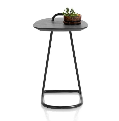 Ekskluzywny Stolik pod Laptopa MASURA – XOOON | Blat HPL (Primo Laminato), Czarny Metalowy Stelaż, kolor blaru ANTRACYT