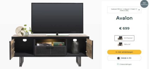 [K, defekt #2] Szafka RTV 150 cm H&H Avalon/ Avalox driftwood