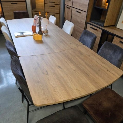 [od ręki] Rozkładany Stół Jadalniany PAVALON 200–278 cm – Blat HPL Primo Laminato Natural – Centralna Noga Designerska