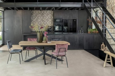 [od ręki] Rozkładany Stół Jadalniany PAVALON 200–278 cm – Blat HPL Primo Laminato Natural – Centralna Noga Designerska