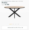 [M] Stół Avalox 130 x 110 cm vintage oak centralna noga
