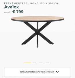 [M] Stół Avalox 130 x 110 cm vintage oak centralna noga