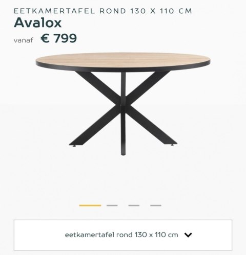 [M] Stół Avalox 130 x 110 cm vintage oak centralna noga