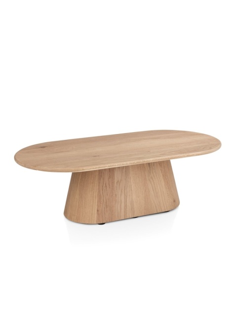[fabrycznie nowe] Stolik Kawowy RAVELLO 120 cm – Henders & Hazel | Blat z Litego Dębu, Lakier Platynowy, Kolor Dune (Piaskowy)