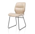 [fabrycznie nowe] Nowoczesne Krzesło Jadalniane RAVI XOOON – Beige, Lederlook Secilia & Chenille Toba