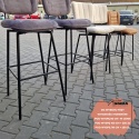 [fabrycznie nowy] Nowoczesny Hoker Barowy RAVI XOOON – Beige, Mikrofibra Secilia & Tkanina Toba