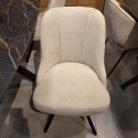 [fabrycznie nowe] Obrotowy Fotel Jadalniany Habufa Eva – Tkanina Livigno Cream