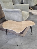 Ekskluzywny Stolik Kawowy AMBRA 75 cm – COCO maison | Organiczny Blat Ceramiczny (Efekt Trawertynu), Czarna Metalowa Podstawa