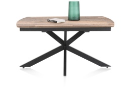 [na zamówienie] Rozkładany Stół Jadalniany PAVALON 140–190 cm – Blat HPL Primo Laminato Driftwood – Centralna Noga Designerska