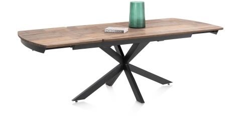 [na zamówienie] Rozkładany Stół Jadalniany PAVALON 140–190 cm – Blat HPL Primo Laminato Driftwood – Centralna Noga Designerska