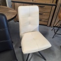 [K, od ręki] Ekskluzywne Krzesło Jadalniane MILVA – Naturalna Skóra Catania, Nowoczesny Design, Wysokie Ergonomiczne Oparcie