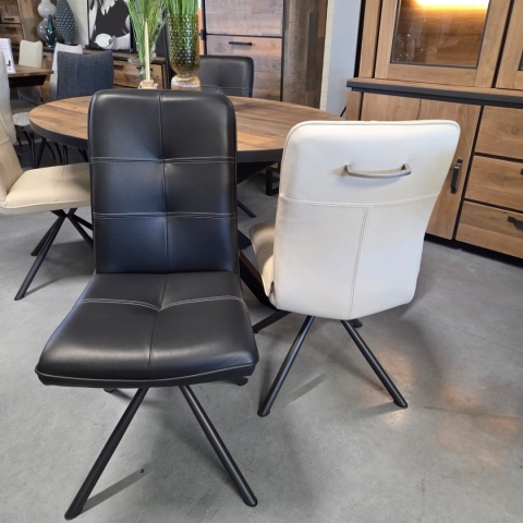 [K, od ręki] Ekskluzywne Krzesło Jadalniane MILVA – Naturalna Skóra Catania, Nowoczesny Design, Wysokie Ergonomiczne Oparcie