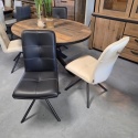 [K, od ręki] Ekskluzywne Krzesło Jadalniane MILVA – Naturalna Skóra Catania, Nowoczesny Design, Wysokie Ergonomiczne Oparcie