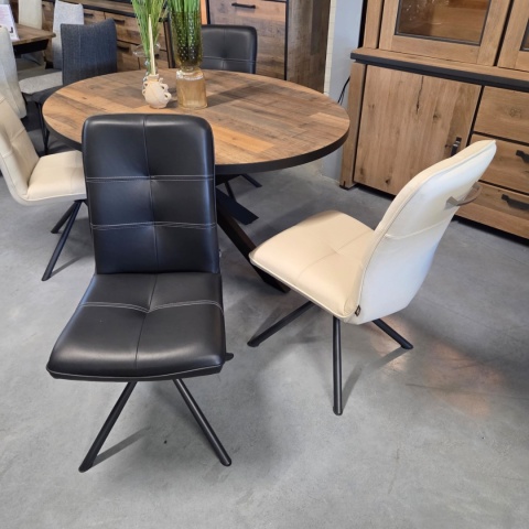 [K, od ręki] Ekskluzywne Krzesło Jadalniane MILVA – Naturalna Skóra Catania, Nowoczesny Design, Wysokie Ergonomiczne Oparcie