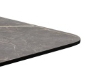 [K, od ręki] Kwadratowy Stolik Bistro BREST 75 x 75 cm – COCO maison | Blat HPL Jasno-szary (Kamień Look), Czarna Noga