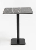[K, od ręki] Kwadratowy Stolik Bistro BREST 75 x 75 cm – COCO maison | Blat HPL Jasno-szary (Kamień Look), Czarna Noga