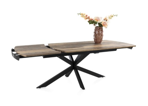 [na zamówienie] Rozkładany Stół Jadalniany PAVALON 170–230 cm – Blat HPL Primo Laminato Driftwood – Centralna Noga Designerska