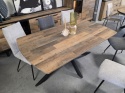 [na zamówienie] Rozkładany Stół Jadalniany PAVALON 170–230 cm – Blat HPL Primo Laminato Driftwood – Centralna Noga Designerska