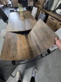 [na zamówienie] Rozkładany Stół Jadalniany PAVALON 170–230 cm – Blat HPL Primo Laminato Driftwood – Centralna Noga Designerska