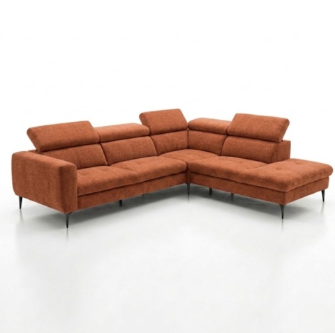 [wybór tapicerki] Sofa Narożna TALISMAN 280 cm (Prawostronna) | Regulowane Zagłówki, Sprężyny Kieszeniowe + Pianka Memory
