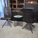 [K, od ręki] Ekskluzywne Krzesło Jadalniane MILVA – Naturalna Skóra Catania, Nowoczesny Design, Wysokie Ergonomiczne Oparcie