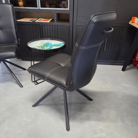 [K, od ręki] Ekskluzywne Krzesło Jadalniane MILVA – Naturalna Skóra Catania, Nowoczesny Design, Wysokie Ergonomiczne Oparcie