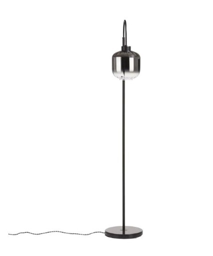 [K] Designerska Lampa Podłogowa ESSEX – COCO maison | Szkło Przydymione (Smoke / Antracyt), Styl Hotel Chique