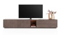 [na zamówienie] Szafka RTV Lowboard TRENTON 270 cm – XOOON | Fornir Dębowy Clay, Podświetlenie LED, System Push-to-Open