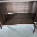 [K, defekt] Komoda / Sideboard RAVELLO 220 cm – Fornir Dębowy w Kolorze Bazaltowym, Matowy Lakier Platynowy, Soft-Closing