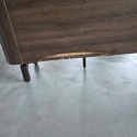 [K, defekt] Komoda / Sideboard RAVELLO 220 cm – Fornir Dębowy w Kolorze Bazaltowym, Matowy Lakier Platynowy, Soft-Closing