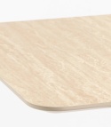[K, od ręki] Prostokątny Stół Barowy BREST 120 x 75 cm – COCO maison | Blat HPL Trawertyn Look, Podwójna Złota Noga