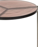 Stolik Pomocniczy RICK 41 cm – COCO maison | Konfiguracja: Blat Szklany (Brąz / Niebieski) | Podstawa Metalowa (Czarny / Złoty)