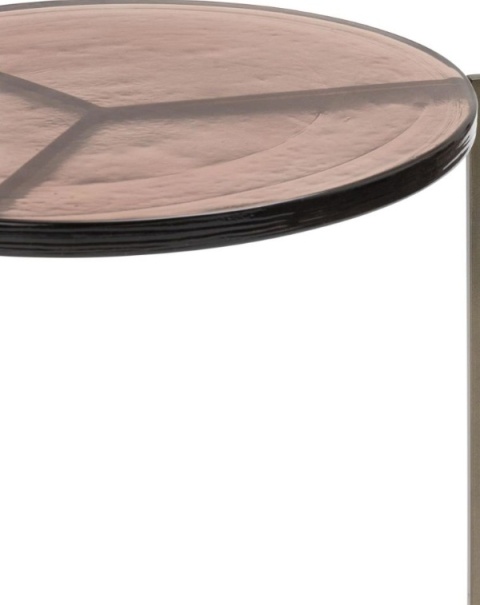 Stolik Pomocniczy RICK 41 cm – COCO maison | Konfiguracja: Blat Szklany (Brąz / Niebieski) | Podstawa Metalowa (Czarny / Złoty)