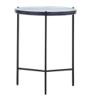 Stolik Pomocniczy RICK 41 cm – COCO maison | Konfiguracja: Blat Szklany (Brąz / Niebieski) | Podstawa Metalowa (Czarny / Złoty)