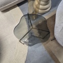 Stolik Pomocniczy RICK 41 cm – COCO maison | Konfiguracja: Blat Szklany (Brąz / Niebieski) | Podstawa Metalowa (Czarny / Złoty)