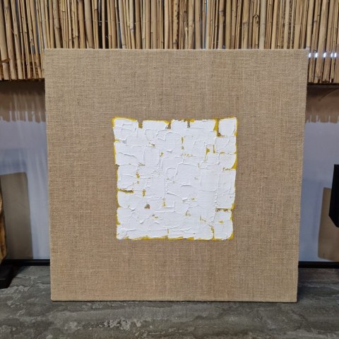 Strukturalny Obraz Ścienny 3D FINN 70x70 cm - Bezramowa Dekoracja na Płótnie Jutowym, Projekt Coco Maison