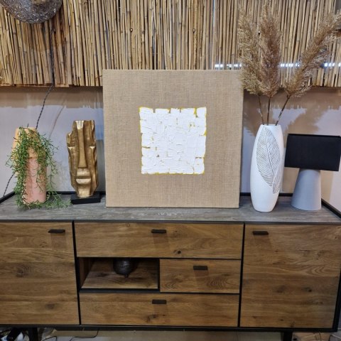 Strukturalny Obraz Ścienny 3D FINN 70x70 cm - Bezramowa Dekoracja na Płótnie Jutowym, Projekt Coco Maison