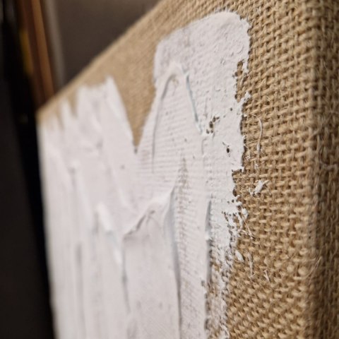 Strukturalny Obraz Ścienny 3D LIV 60x80 cm - Bezramowa Dekoracja na Płótnie Jutowym, Projekt Coco Maison